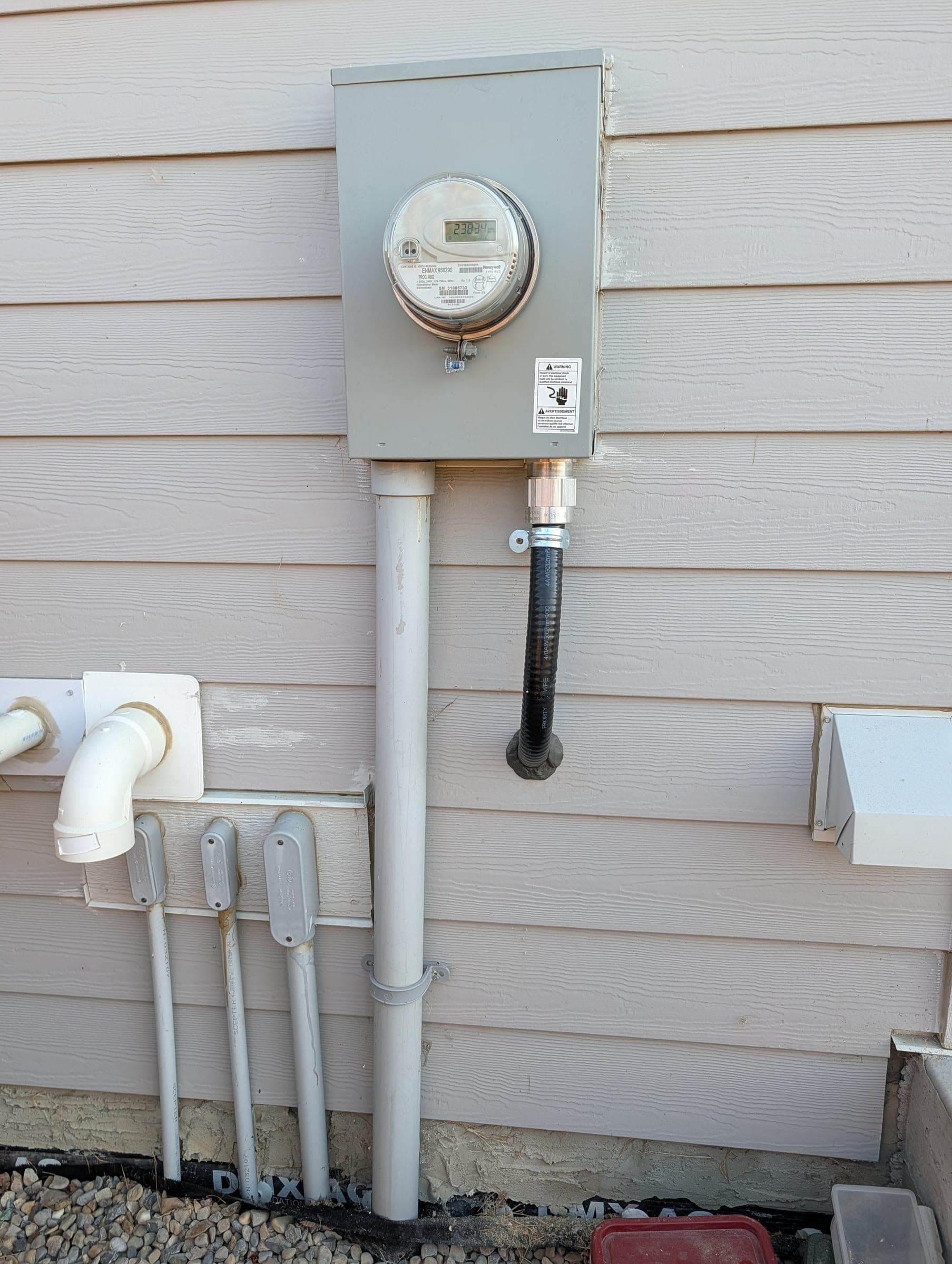Meter base and service mast