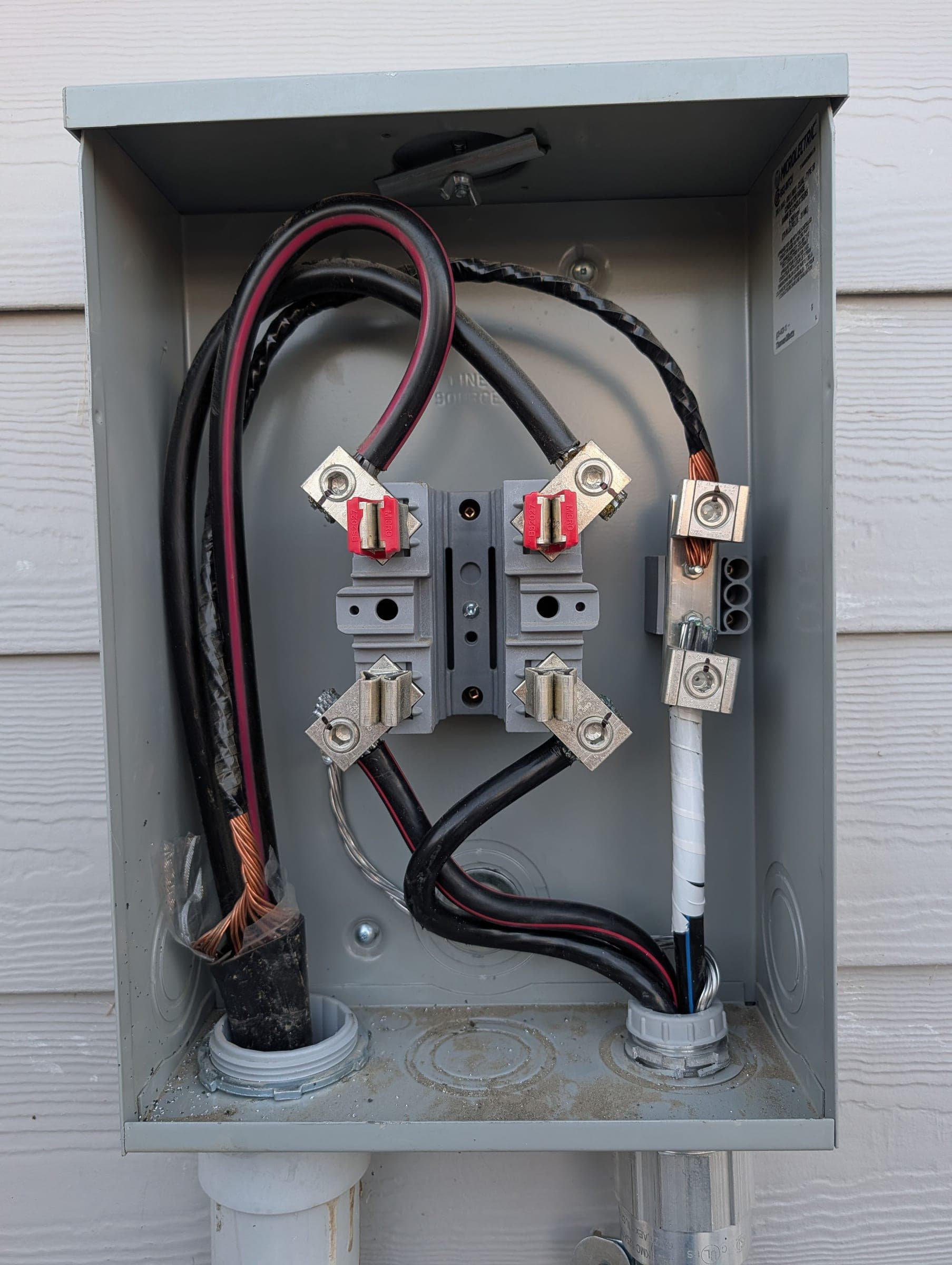 New meter base, wired