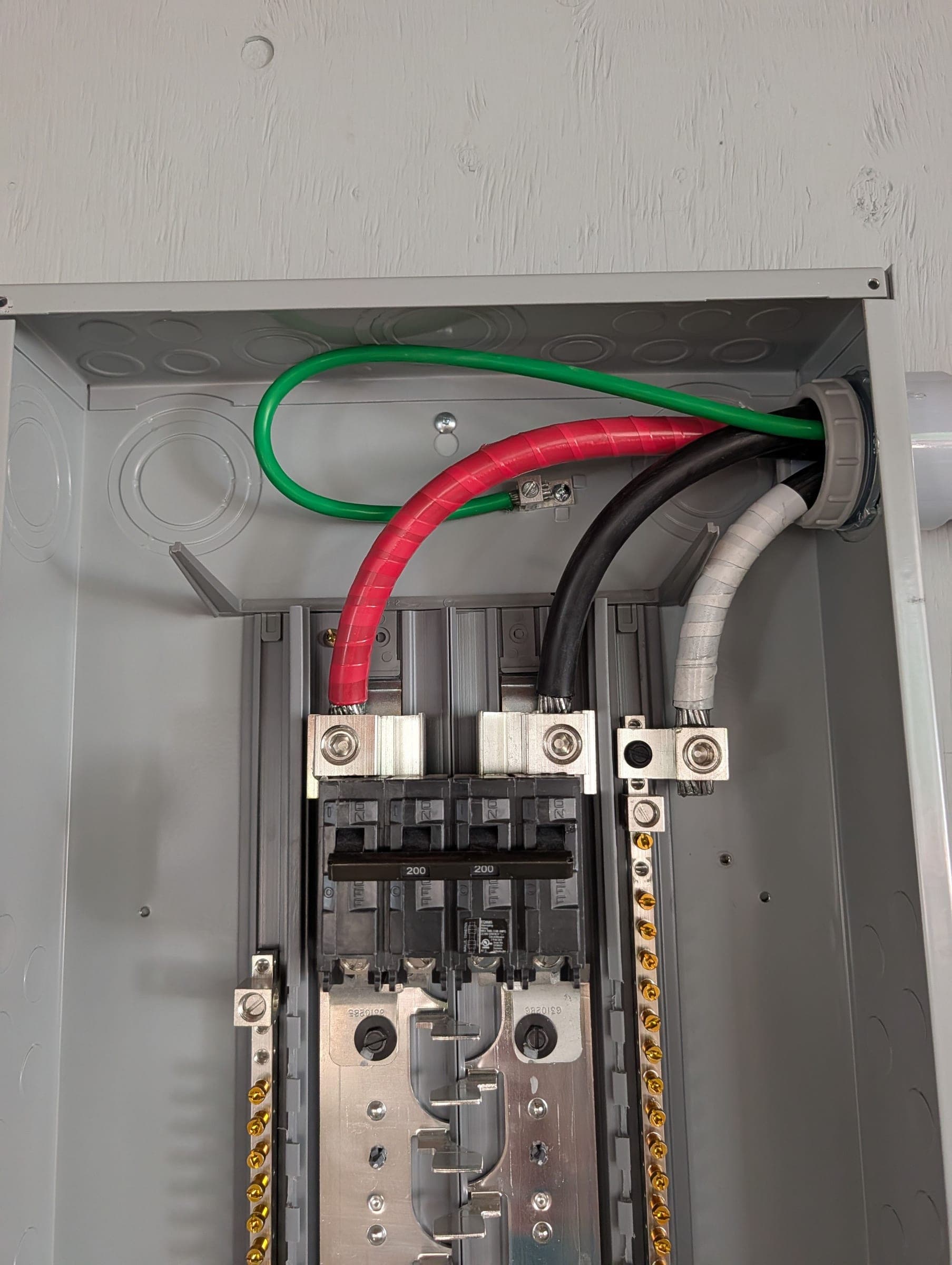 Main breaker and service conductors